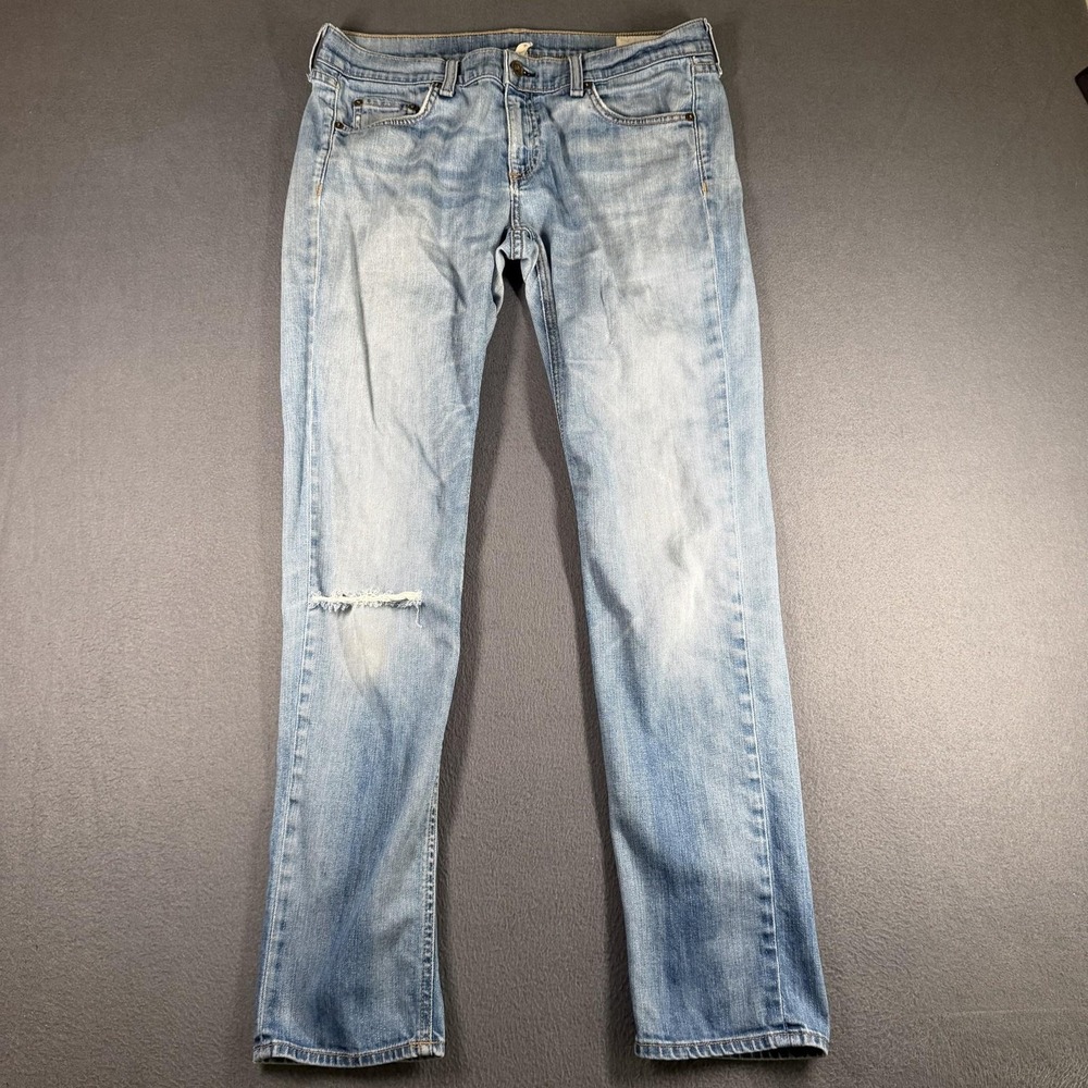 Rag & Bone Dre Boyfriend Jeans Womens 28 Blue Light Wash Mid Rise Distressed